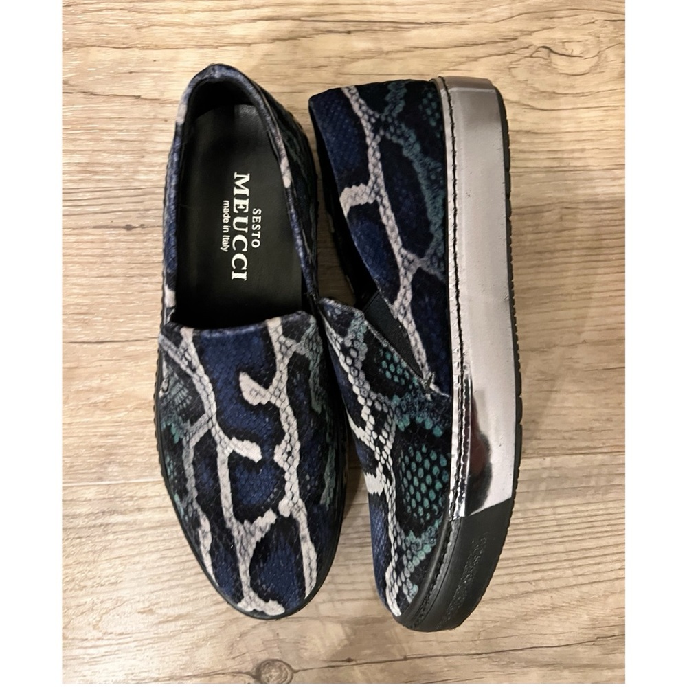 Sesto Meuicco Velvet Snakeskin Print Loafer